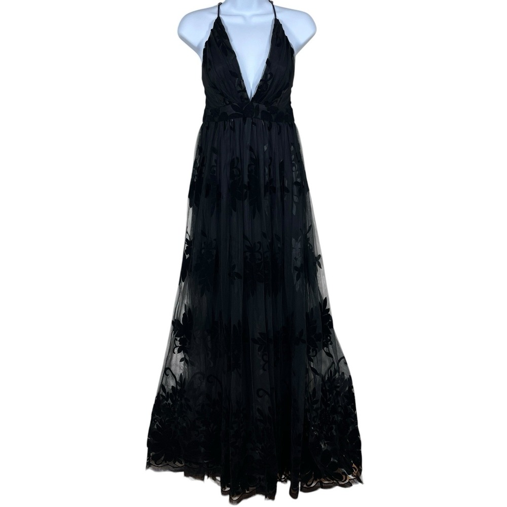 Bête Noire Macabre Glamour Gown Womens S Black Floral Lace Goth Dark Romance